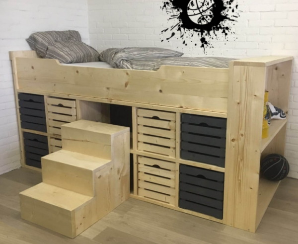 Steigerhouten Kajuitbed Remon - Afbeelding 2