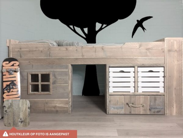 Kinderbed hut steigerhout