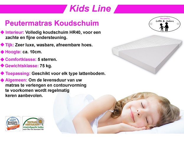 Peutermatras 70 x 160 Koudschuim - Afbeelding 2