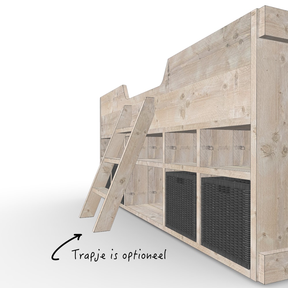 Stoer Kajuitbed Max met trapje