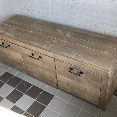 Steigerhouten Opbergkast Pim met 3 lades