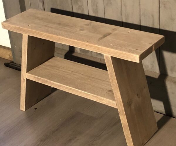 Steigerhouten bankje met legplankje - Afbeelding 3