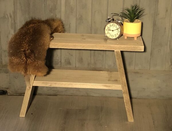 Steigerhouten bankje met legplankje - Afbeelding 2