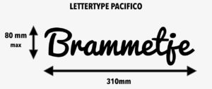 Naam en letters op hondenmand puurhoutxl